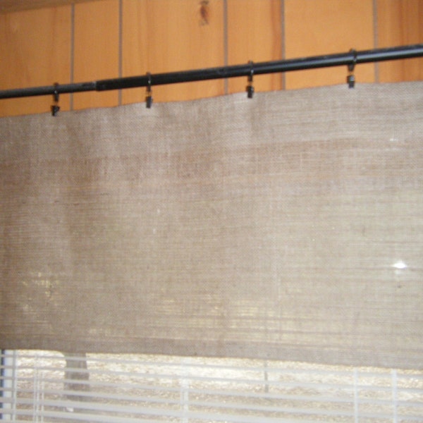 Burlap Valance, Flat & Straight Design, the 'Sand Dune' valance 6 widths/4 Lengths or Custom Size, by Jackie Dix