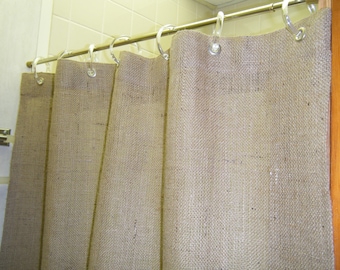 Burlap Shower STALL size/Doorway Curtain, 40" 48" or 54" WIDE  X 72"- 96" long, Premium Burlap, Grommet Top  by Jackie Dix