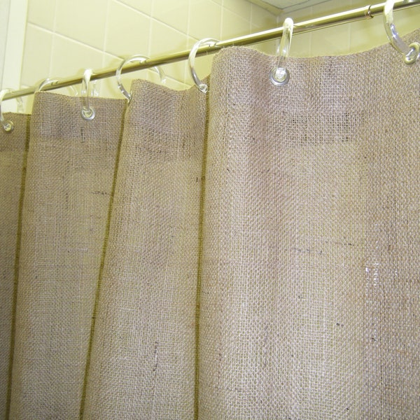 Burlap Shower Curtain Etsy