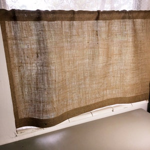 Burlap Cafe Curtain, Classic Natural Tan, Standard or Custom Sizes Made to Order Bild 1