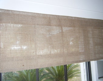 Burlap Valance, Flat & Straight Design, the 'Sand Dune' valance, Many colors, 10 widths/4 Lengths by Jackie Dix