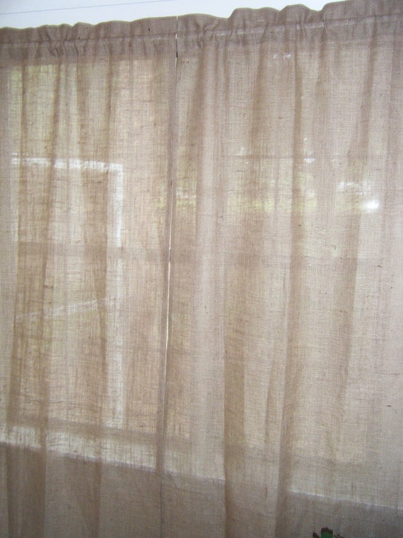 Burlap Country Curtains Pair 48 96 Etsy