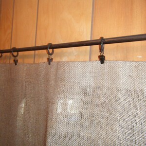 Burlap Cafe Curtain, Classic Natural Tan, Standard or Custom Sizes Made to Order imagen 4