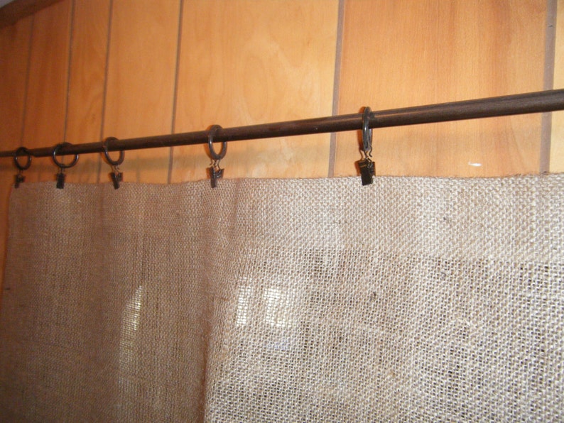 Burlap Cafe Curtain, Classic Natural Tan, Standard or Custom Sizes Made to Order Bild 4