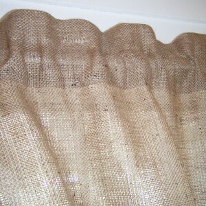 Burlap Cafe Curtain, Classic Natural Tan, Standard or Custom Sizes Made to Order Bild 5