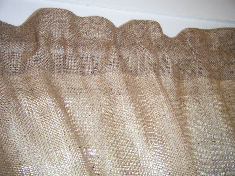 Burlap Cafe Curtain, Classic Natural Tan, Standard or Custom Sizes Made to Order image 5