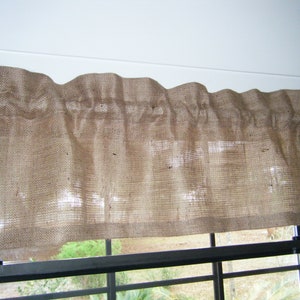 Burlap Valance ,'The Palmetto' Classic style valance, Many widths available by Jackie Dix