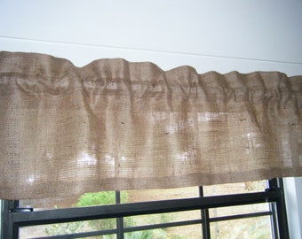 Burlap Valance ,'The Palmetto' Classic style valance, Many widths available by Jackie Dix