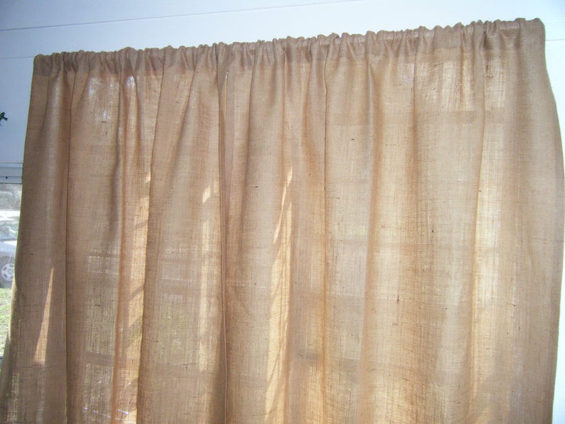 Wide Burlap Curtain Panel 80 Or 110 Wide X Etsy