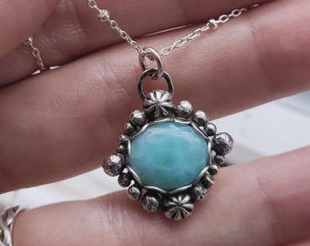 Larimar Sterling Silver Handcrafted Necklace
