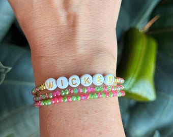 The Wicked Sparkle Stack Wrap - bright green and pink