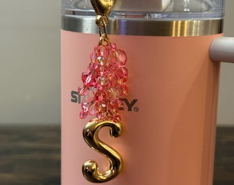 Larger SparkleClip Initial ‘S’ tumbler and bag charm!!