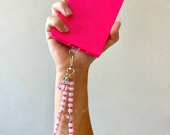 Cherry Crush beaded phone wristlet
