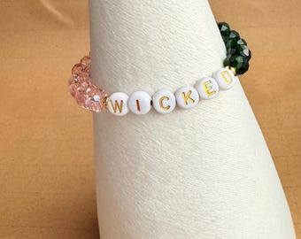 Wicked Inspired Crystal Bracelet - Pink & Green Sparkle