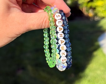 Seahawks sparkle stack - 12th man bracelet set for Super Bowl Game Day Glory!!