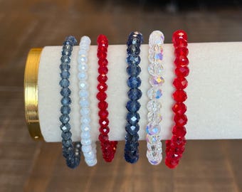 red white and blue sparkle stack