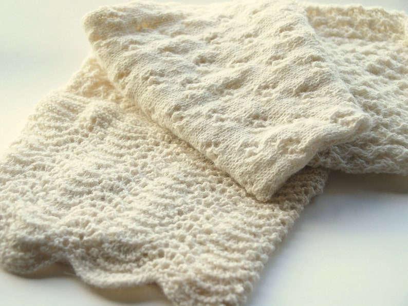 Alpaca Baby Blanket Cream Hand Knitted Ready to Ship Neutral Etsy