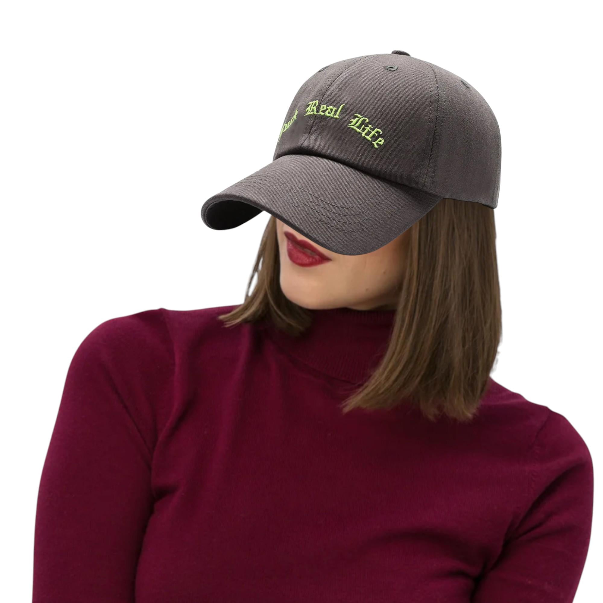 Fuck Real Life Embroidered Baseball Cap Fuck You Hat Adult Quote