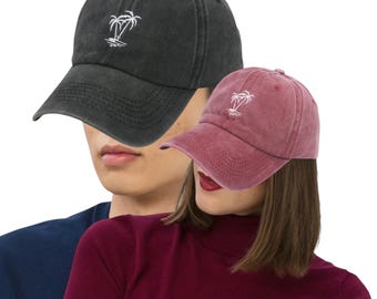 Palm Tree coconut tree Embroidered Baseball Cap Summer Beach Spring Break Cap