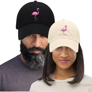 Rosa Flamingo Broderad Baseballkeps Justerbar Pappahatt Presenter till hennes Fågelälskare
