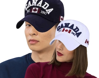 Honkbalhoed met geborduurde Canadese vlag Hoed Canadese vlag Esdoornblad Patriottische pet