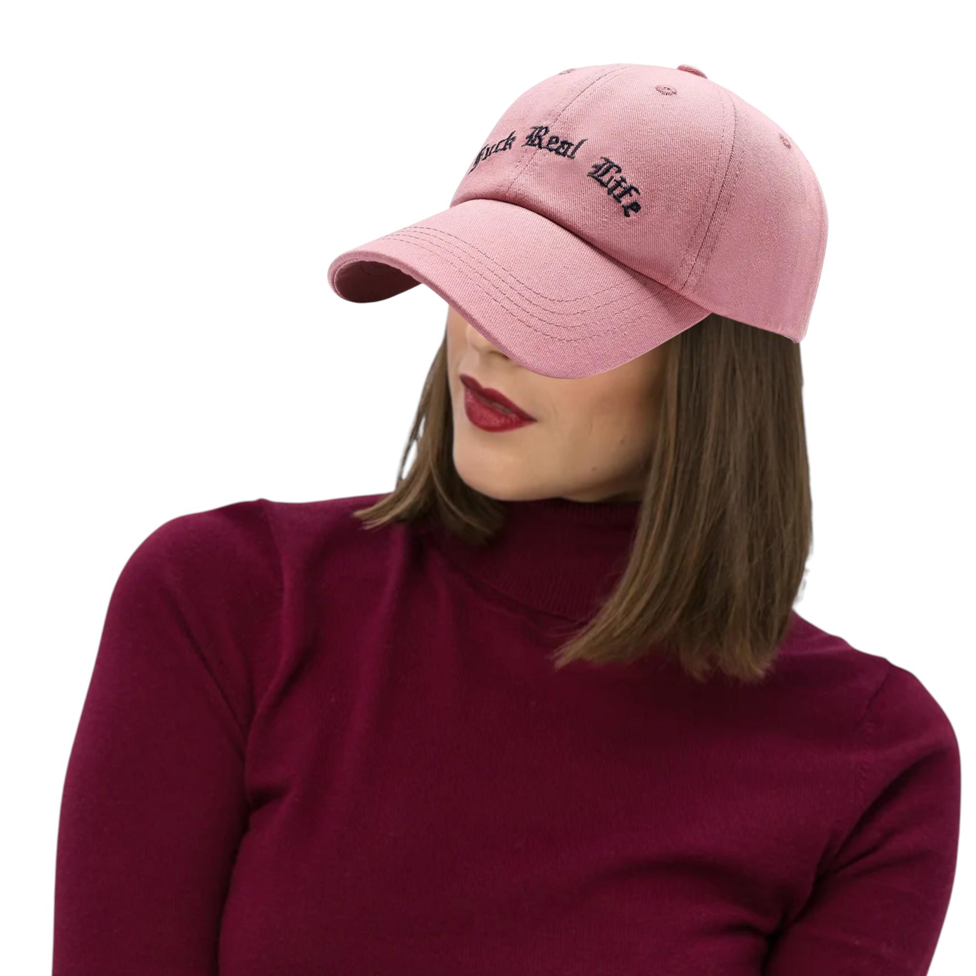 Fuck Real Life Embroidered Baseball Cap Fuck You Hat Adult Quote