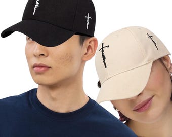 Faith Cross hat Embroidered baseball cap Christian bible verse Religion Hat
