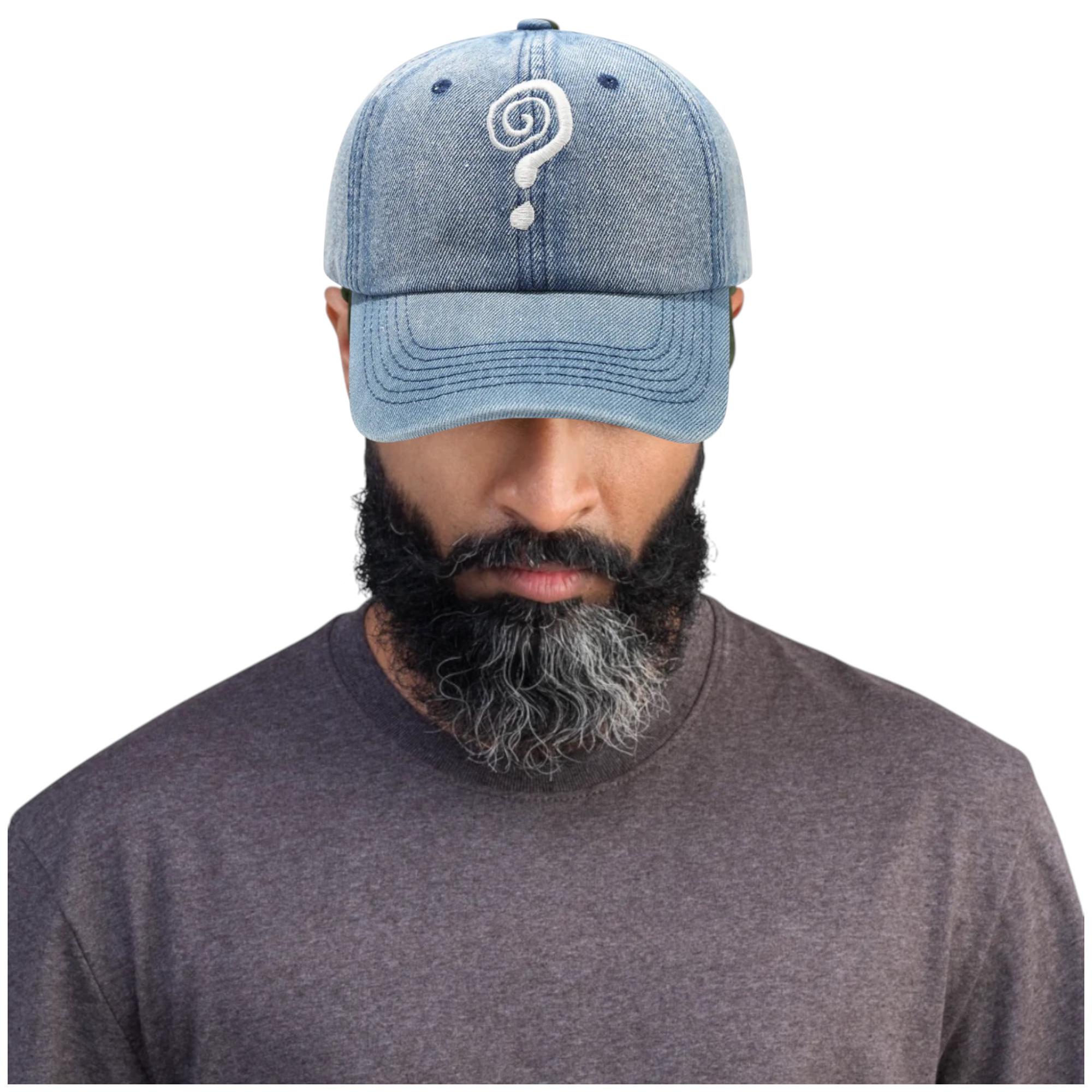 Pink Cap with Floral Dave Tipper EDM DJ Handsewn Question Mark Patch Question Mark Embroidered Denim Cap Dubstep Festival Cap  main image 2