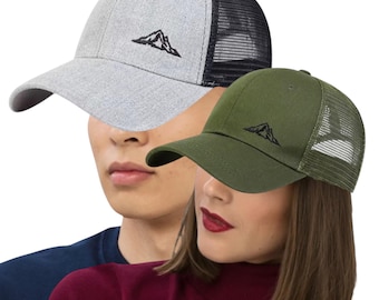 Mountain Hiking hat Embroidered Mesh baseball cap Adventure Camping vacation Gifts