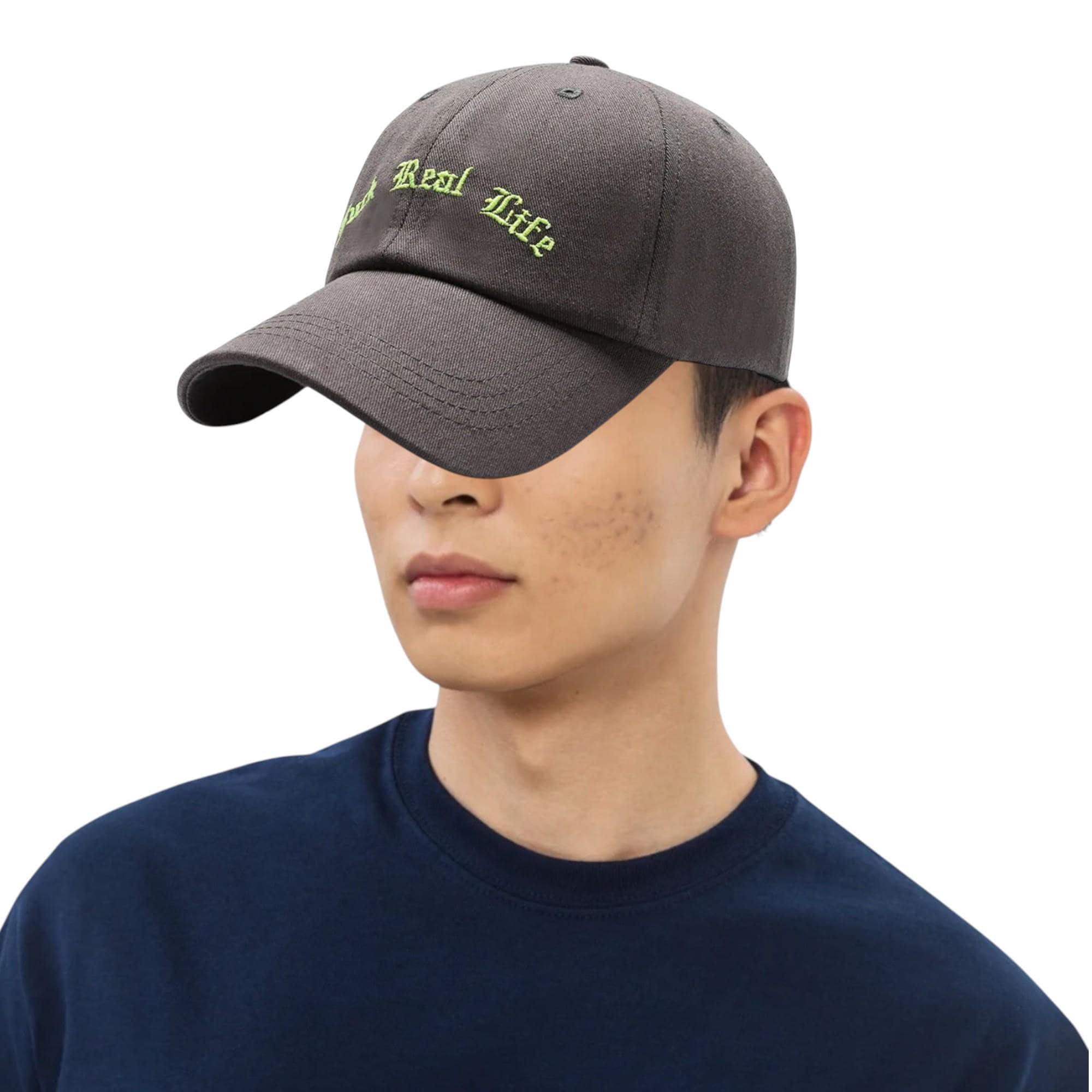 Fuck Real Life Embroidered Baseball Cap Fuck You Hat Adult Quote