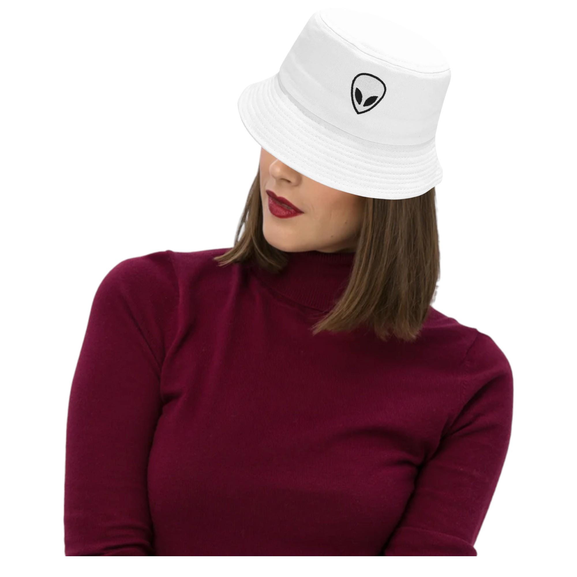 Alien Spaceship UFO Embroidered Bucket Hat Galaxy Outer Space Flying ...