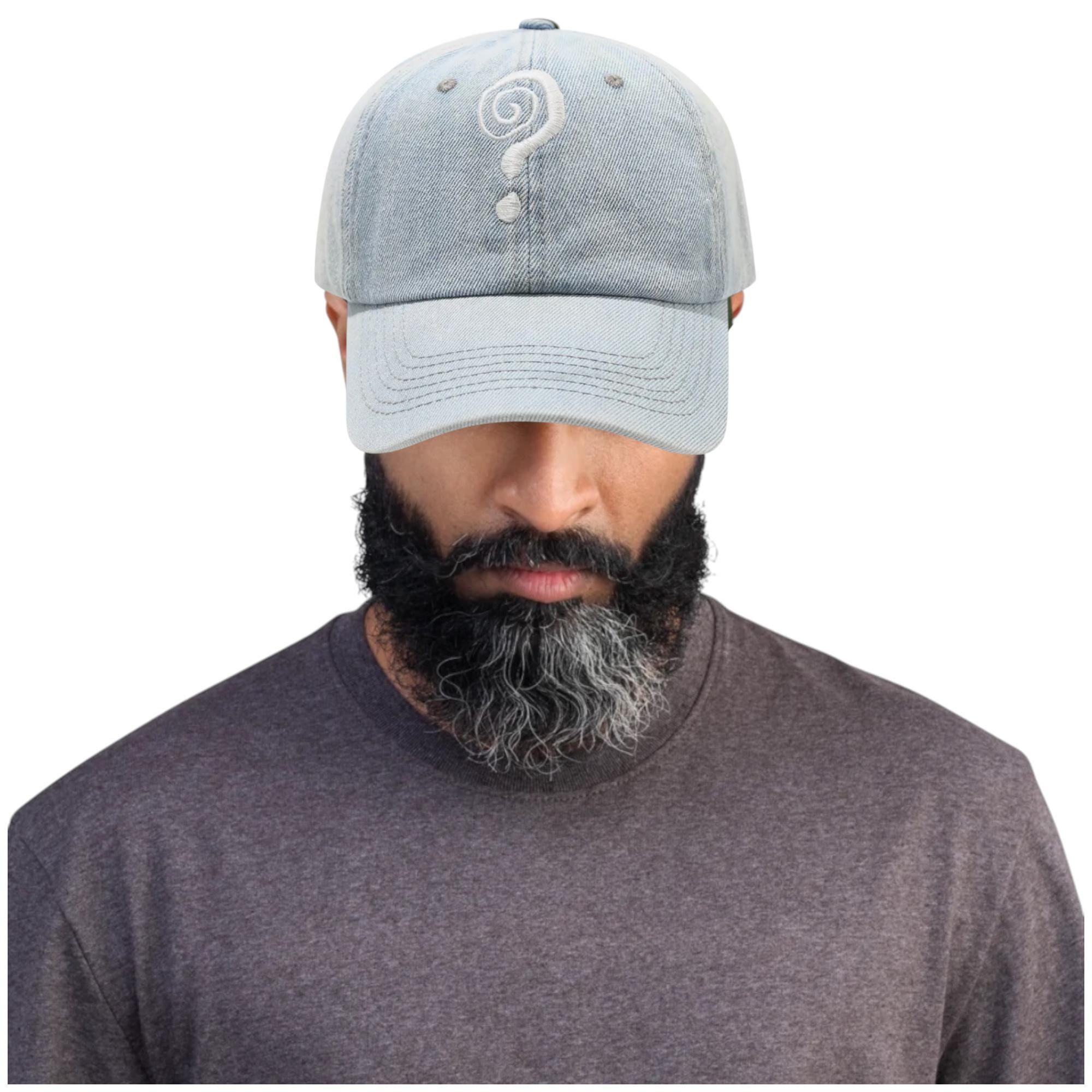 Question Mark Embroidered Denim Cap Dubstep Festival Cap Streetwear DJ ...