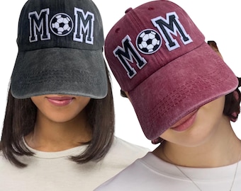 Cappello da mamma calciatrice, berretto da baseball ricamato, cappello da cheerleader, cappello da squadra del giorno della partita