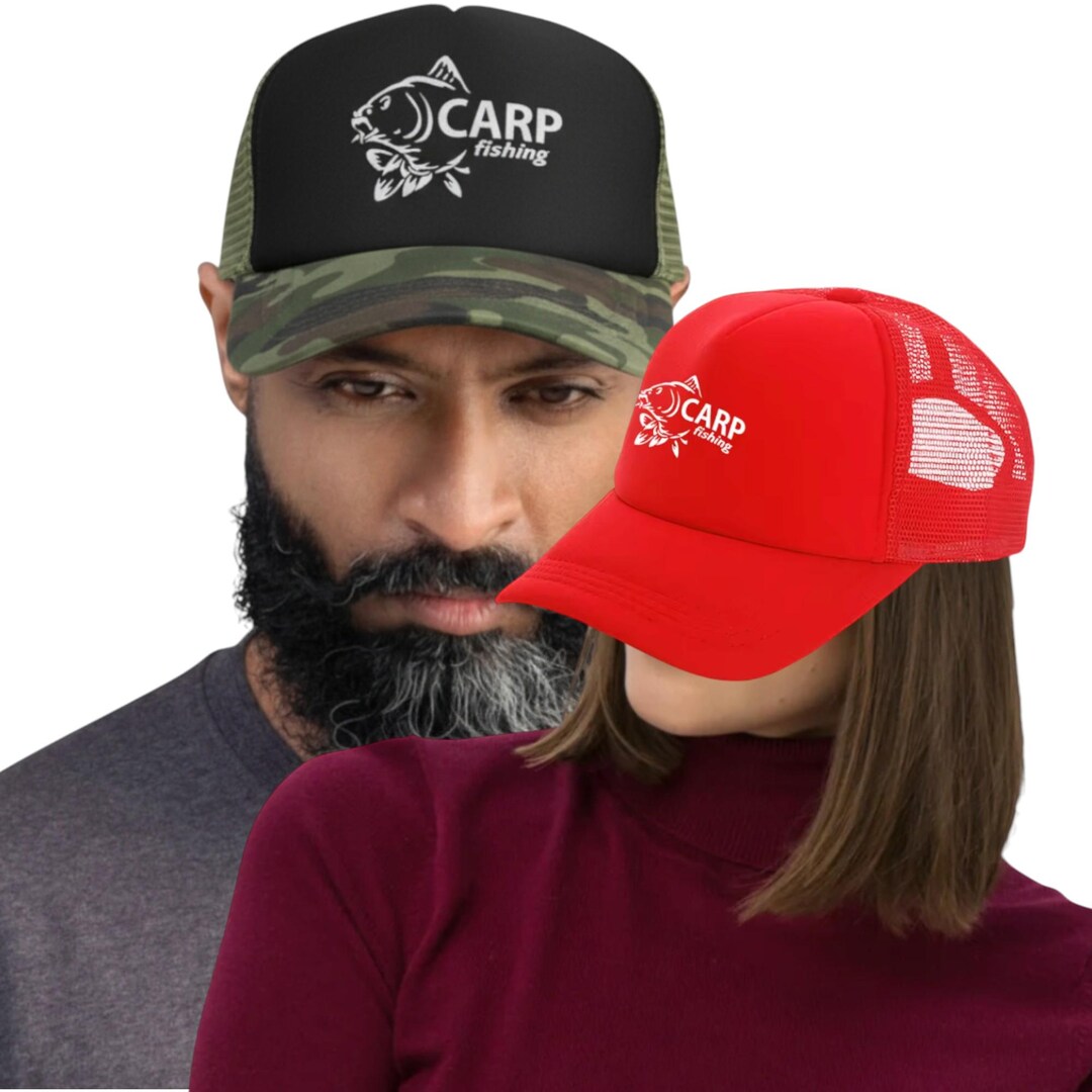 Carp Hat Pattern Carp Fishing Hat Print Mesh Trucker Cap Women Want Me Fish Fear Me ...
