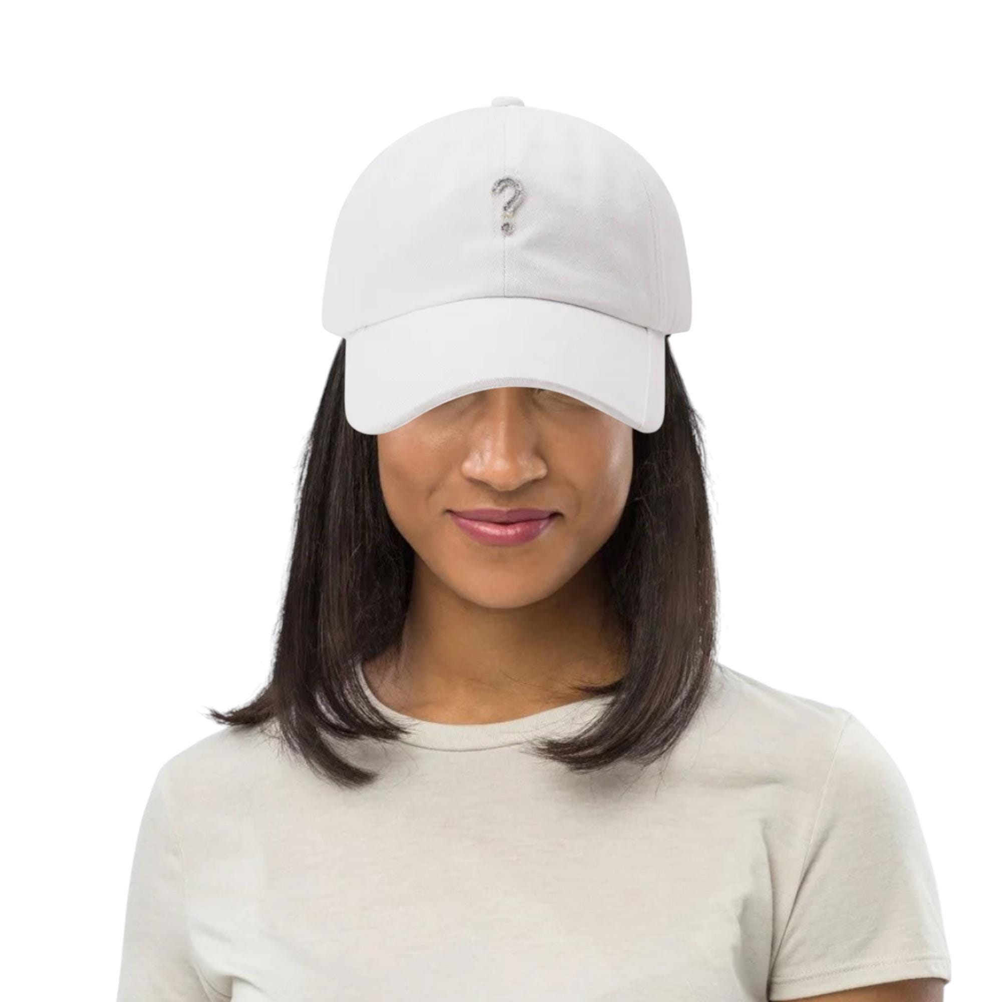 Question Mark Embroidered Denim Cap Dubstep Festival Cap 