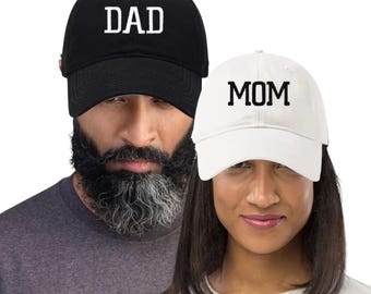 Parents Dad Mom hat Embroidered baseball cap Pregnancy Announcement Baby Shower Gift