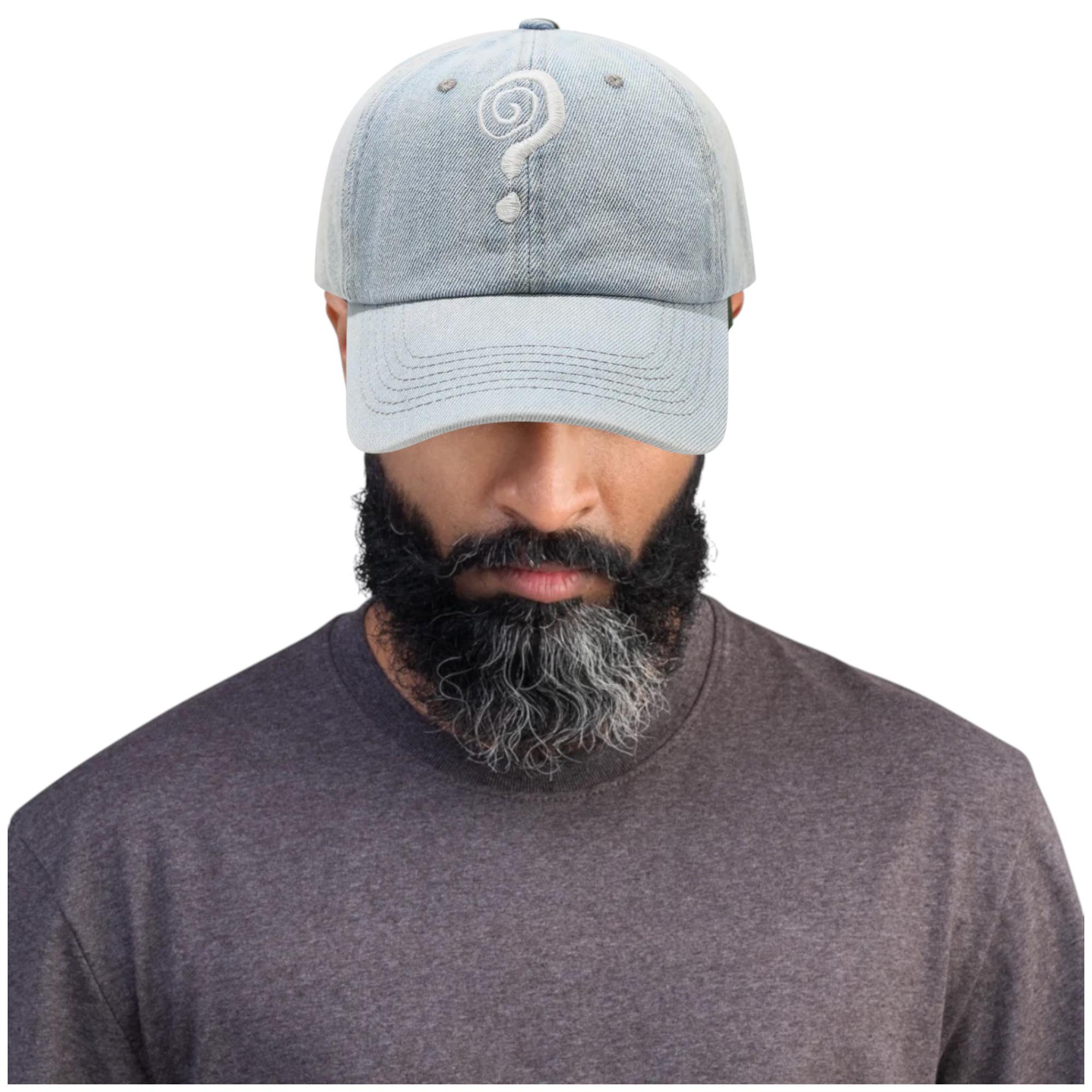 Question Mark Embroidered Denim Cap Dubstep Festival Cap Streetwear DJ ...