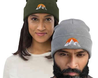Embroidered Mountain Hiking hat Beanie cap Adventure Camping vacation Gifts for her