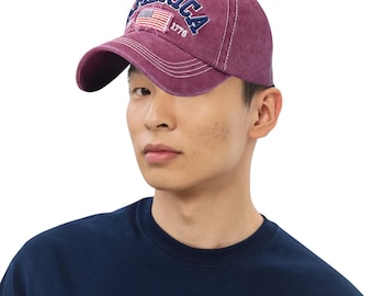 America EST. 1776 Flag Embroidered Baseball Cap USA patch Patriotic Pride cap