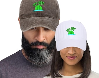 Coconut tree Palm Tree Embroidered Baseball Cap Summer Beach Spring Break hat