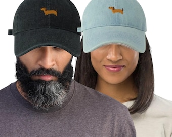 Sausage Dog Dachshund embroidered Denim Cap Doxie Wiener Dog fur mama dad