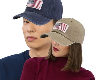 American Flag USA patch Embroidered Washed old Baseball Cap Patriotic Pride cap