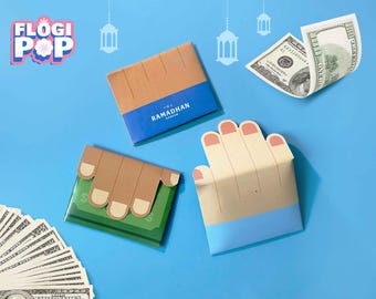 Hand Holding Money Envelope Template, Eidi Money Holder for Kids, Printable Eid Gift Envelope, Eid Mubarak Money Holder, svg dxf pdf png jpg