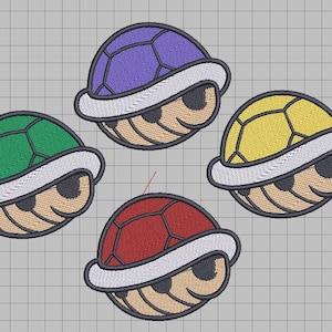 Embroidery File – Panzer Shell – Super Mario – Patch for Clothing – Digital Download – Nintendo Stick File