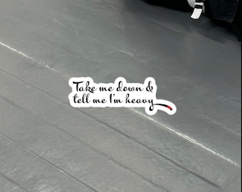 Take Me Down & Tell Me I'm Heavy, 3" Bubble-free Vinyl BJJ Kiss-cut sticker