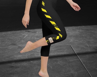 Waiver Warning, Womens BJJ MMA No-gi Capri Leggings Spats