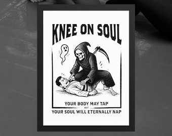 Knee on Soul, Framed BJJ poster, 3 sizes