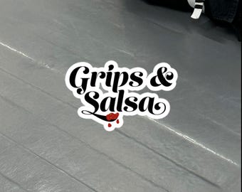 Grips & Salsa, 3" Bubble-free Vinyl BJJ Wrestling sticker