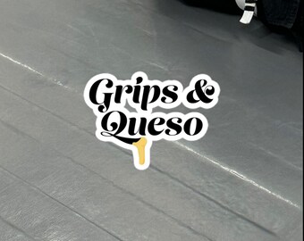 Grips & Queso, 3" Bubble-free Vinyl BJJ Wrestling sticker