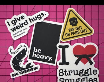 Build Your Own 5 Sticker Pack | BJJ Wrestling Jiu Jitsu MMA Customizable Sticker Bundle
